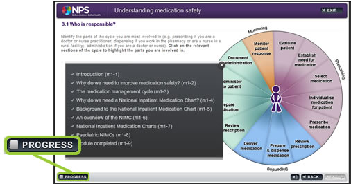 use the menus button at the bottom left of the module