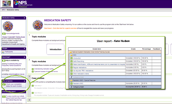 Click on YOUR PROGRESS to check which modules you have completed